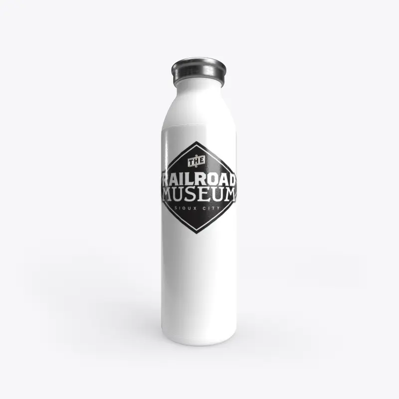 Black and White Stainless Water Bottle